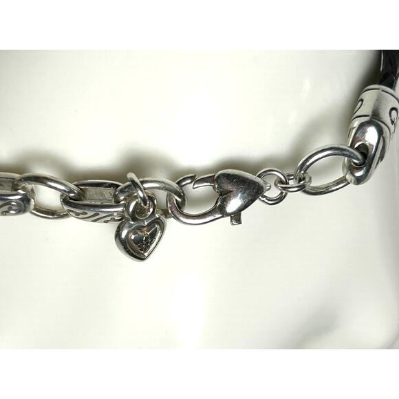 Brighton Kings Road Braided Leather Heart Charm Bracelet - Picture 5 of 10